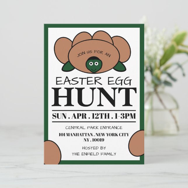 Anuncio Huevo de tortuga verde, caza de huevos de Pascua (Anverso de pie)