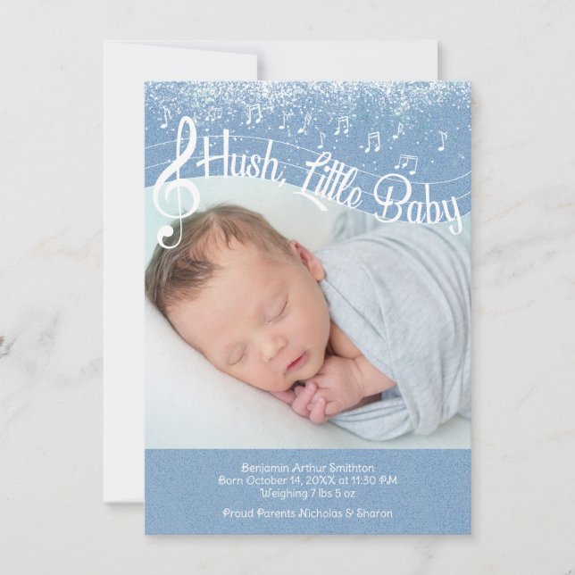 Anuncio Hush, Little Baby Flat Announcement Card (Anverso)
