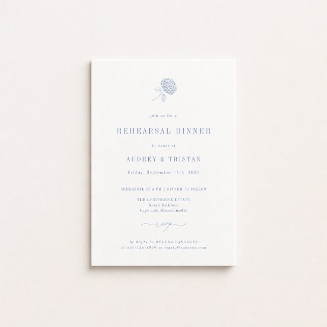 Anuncio HYDRANGEA Wedding Rehearsal Dinner (Subido por el creador)