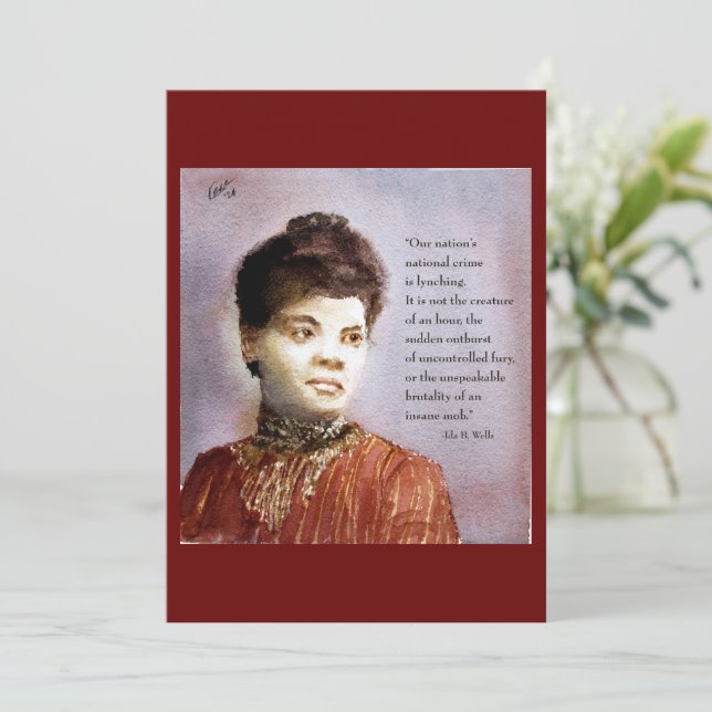 Anuncio Ida B Wells y Cita Hermosa Acuarela (Anverso de pie)