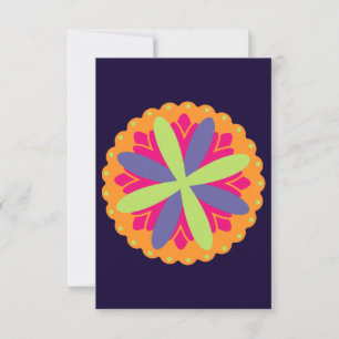 Anuncio ilustracion de formas florales naranjas