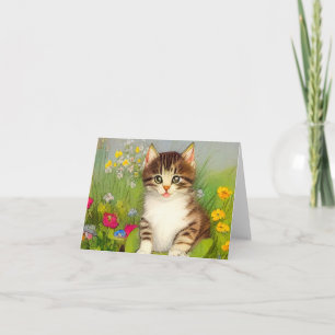 Anuncio Ilustracion de gato sonriente vintage