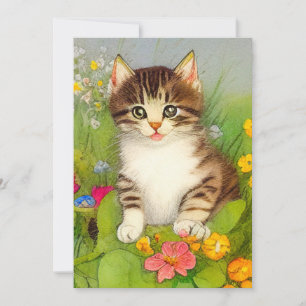 Anuncio Ilustracion de gato sonriente vintage