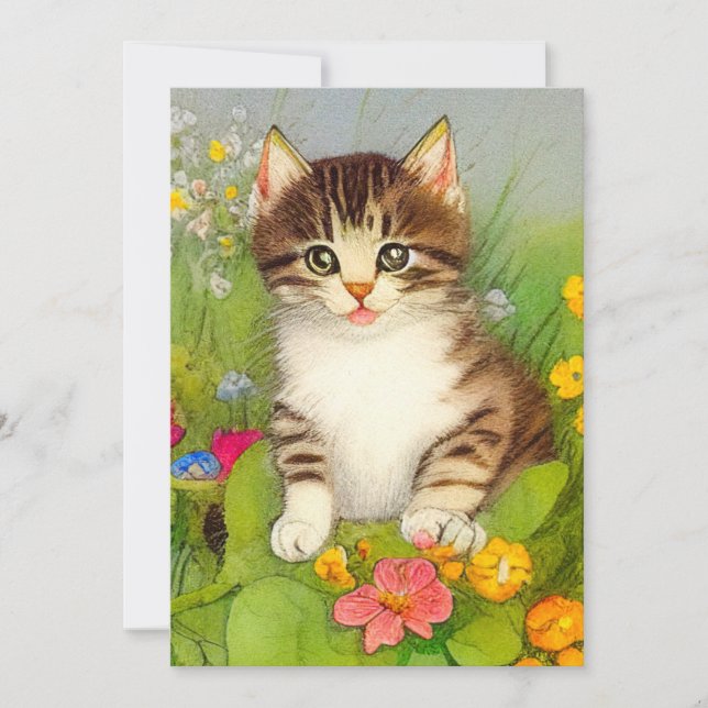 Anuncio Ilustracion de gato sonriente vintage (Anverso)