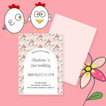 Ilustración de pollo lindo en rosa