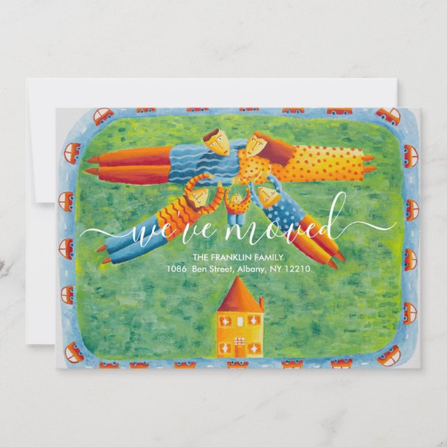 Anuncio Ilustracion familiar nos hemos mudado de nuevo hog (Anverso)