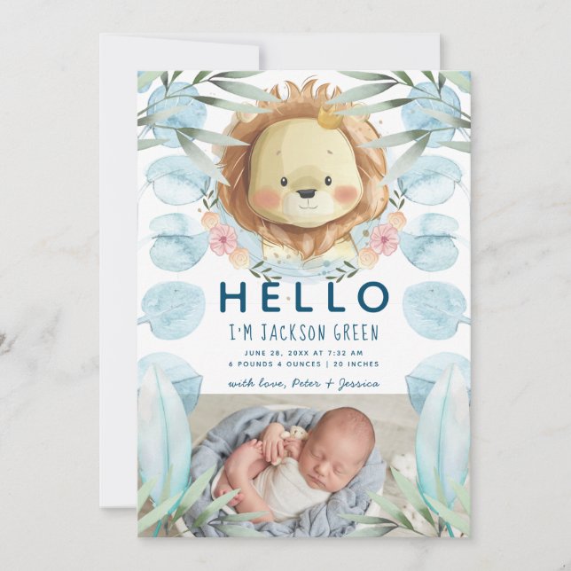 Anuncio Ilustracion Prince Lion Foto Nacimiento (Anverso)