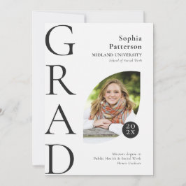 Anuncio Imagen de graduado universitario en blanco negro