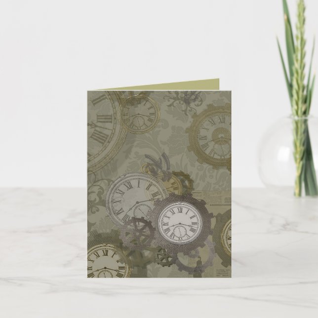 Anuncio Impresión en verde oliva steampunk (Anverso)