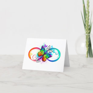 Anuncio Infinidad brillante con la mariposa arcoiris
