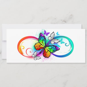 Anuncio Infinidad brillante con la mariposa arcoiris