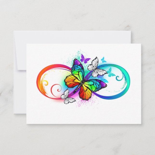 Anuncio Infinidad brillante con la mariposa arcoiris (Anverso)