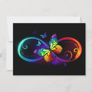 Anuncio Infinidad vibrante con mariposa arco iris sobre ne