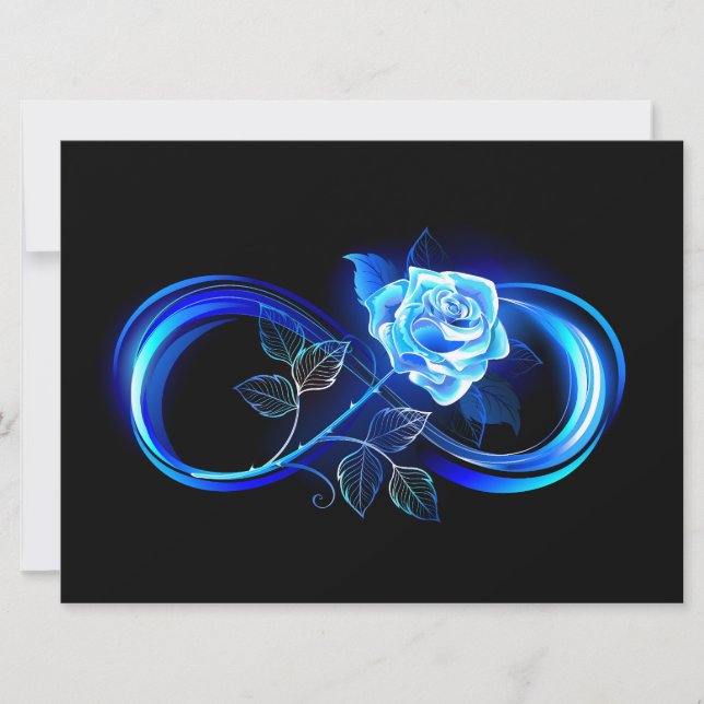 Anuncio Infinito brillante con rosa azul (Anverso)