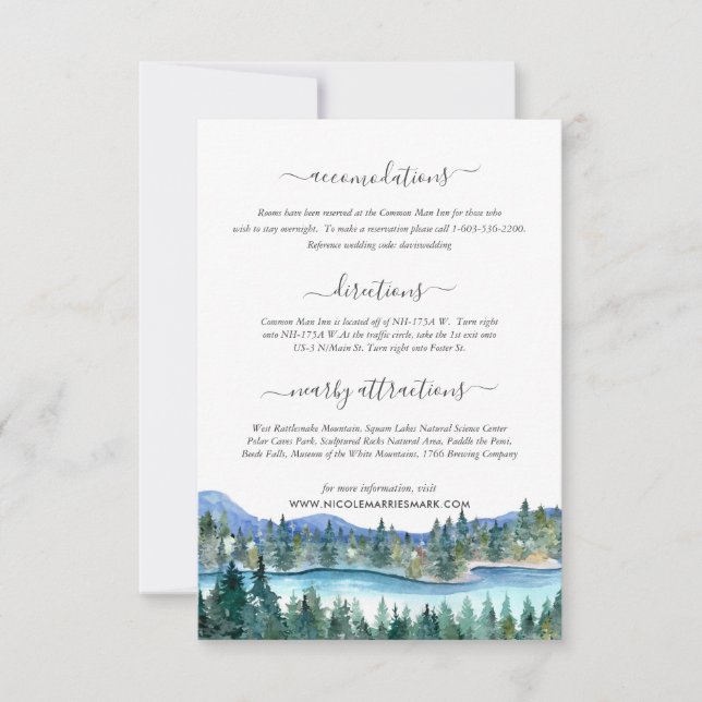 Anuncio Información de invitado del Boda del río Pemi (Anverso)