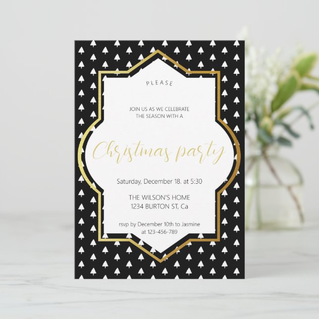 Anuncio Invierno blanco sobre Fiesta de Navidades negros y (Anverso de pie)