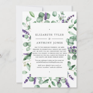 Anuncio Invitado de boda reducido de vegetación de lavanda