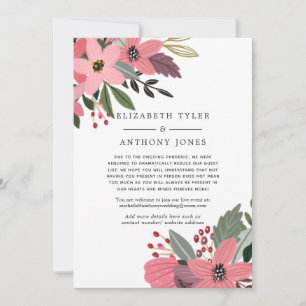 Anuncio Invitados Bodas reducidos en floral rosa, dorada y