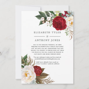 Anuncio Invitados de boda reducidos florales rojos y blanc