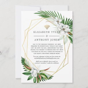 Anuncio Invitados de Boda Virtual Floral Geométrico Tropic