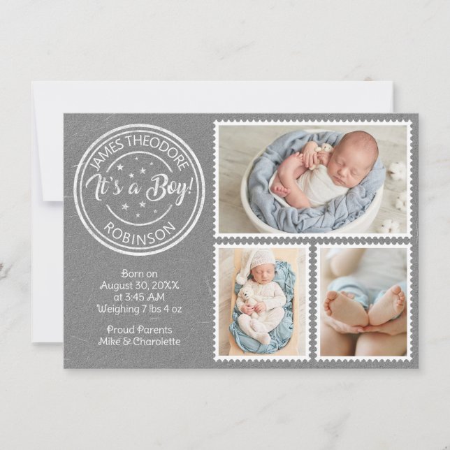 Anuncio It's a Boy! estampillas (Anverso)