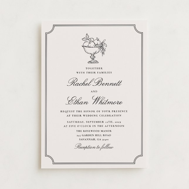 Anuncio Ivory Double Frame Fruit Bowl Wedding Invitation (Subido por el creador)