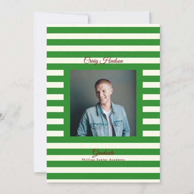 Anuncio Ivory Forest High School Grad Announcement Card (Anverso)