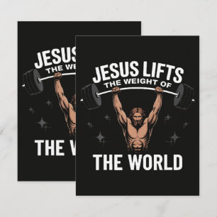 Anuncio Jesucristo levantando pesas muerto