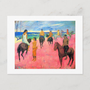 Anuncio Jinetes de equitación de Gauguin en una playa rosa