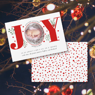 Anuncio Joy Roja Primera Navidad foto nacimiento de un beb