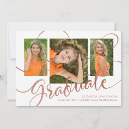 Anuncio Jubilant Grad Faux Rosa Gold Multi Photo Card