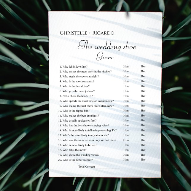 Anuncio juego de boda de zapato despedida de soltera Tarje (Subido por el creador)