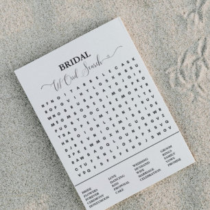 Anuncio Juego de ducha de novia juego de búsqueda de palab