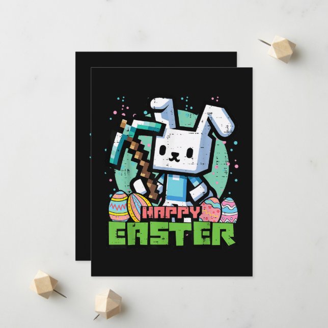 Anuncio Juego de píxeles del conejo de Pascua feliz (Anverso/Reverso In Situ)