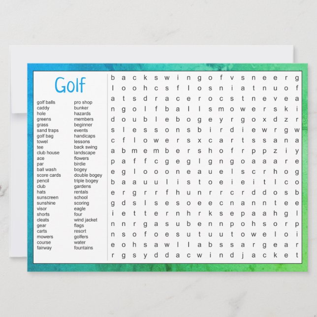 Anuncio Juego temático de golf de cumpleaños (Anverso)