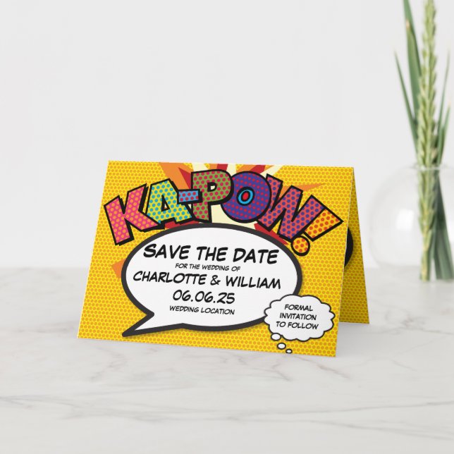 Anuncio KA-POW Salva la Fecha Diversión Retro Arte Pop Com (Anverso)