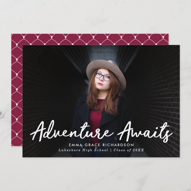Anuncio La aventura espera la graduación de la foto en Bor (Anverso / Reverso)