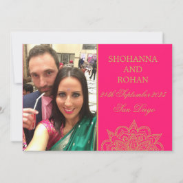 Anuncio La boda de fotos rosadas de estilo indio salva la