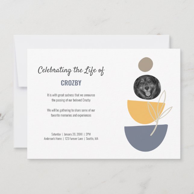 Anuncio La celebración de la vida en memoria de un Mascota (Anverso)