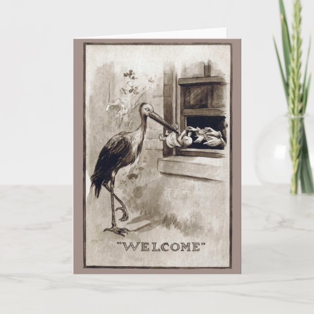 Anuncio La cigüeña que entrega la cosecha del bebé (Anverso)