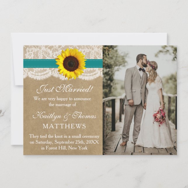 Anuncio La colección de Bodas de girasol Kraft rústico (Anverso)