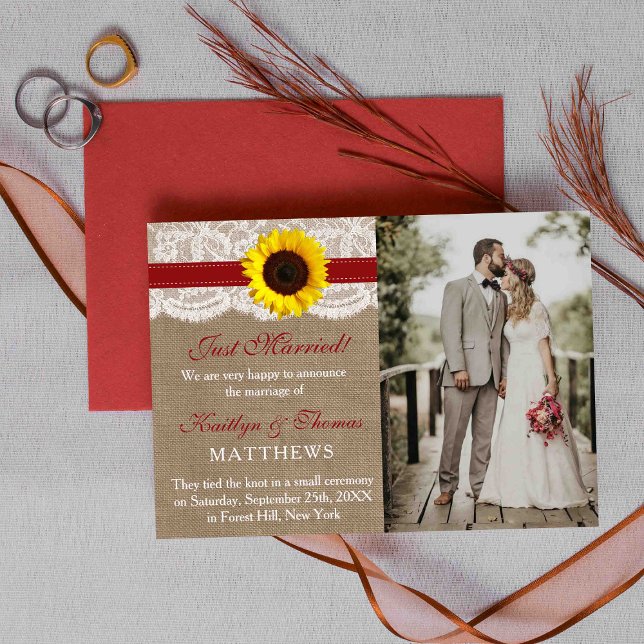 Anuncio La colección de Bodas de girasol rústico - Rojo (Subido por el creador)