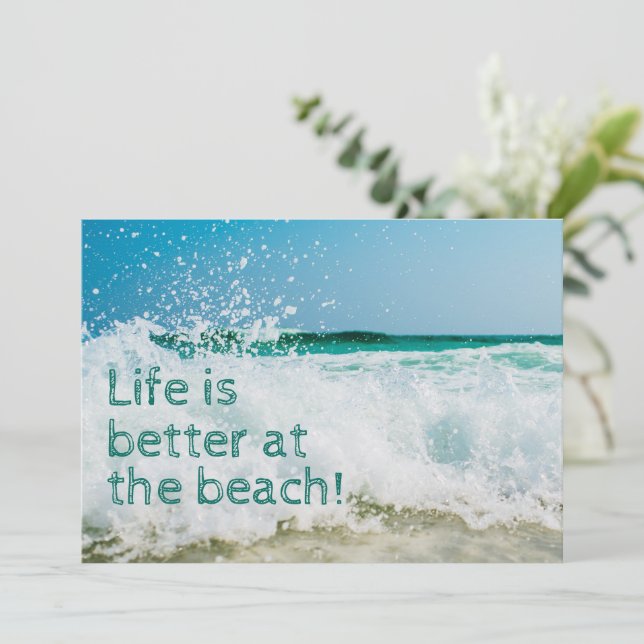 Anuncio La Vida Es Mejor En La Ola De La Playa (Anverso de pie)