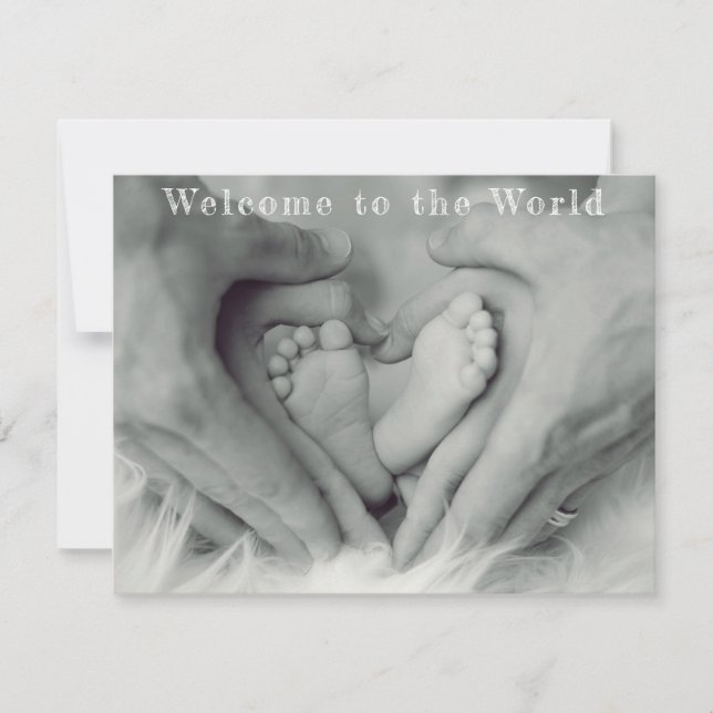 Anuncio Las manos de los padres y los pies de bebé bienven (Anverso)