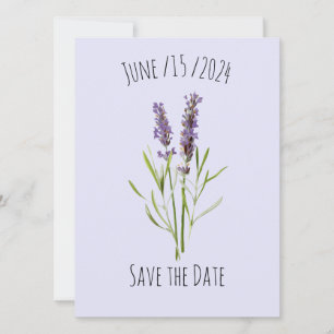Anuncio Lavanda vintage - floral simple - guardar la fecha