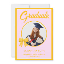 Lazo de gingham amarillo Foto Graduación