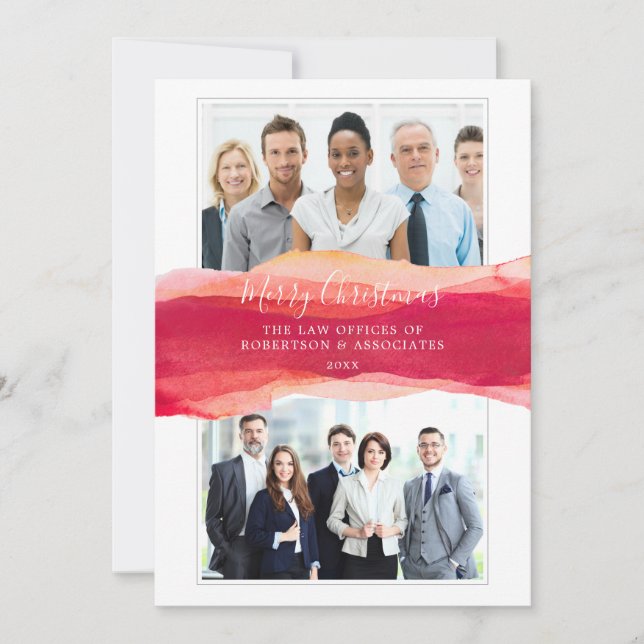 Anuncio legible acuarela Feliz Navidad Corporativo (Anverso)