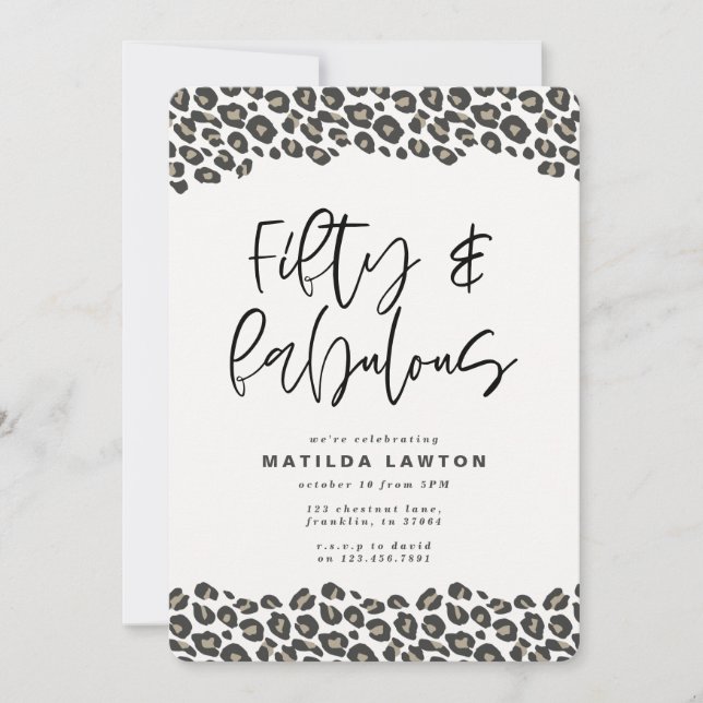 Anuncio Leopard print sesenta y una fiesta de cumpleaños 5 (Anverso)