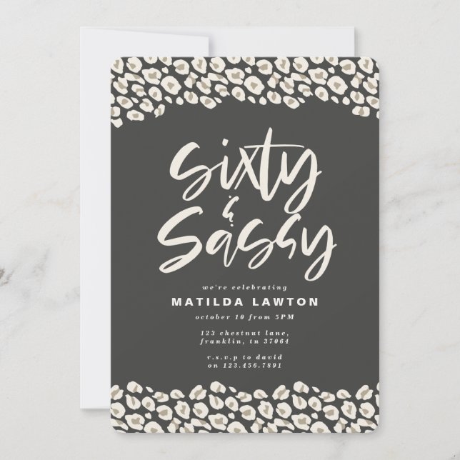 Anuncio Leopard print sesenta y una fiesta de cumpleaños 6 (Anverso)