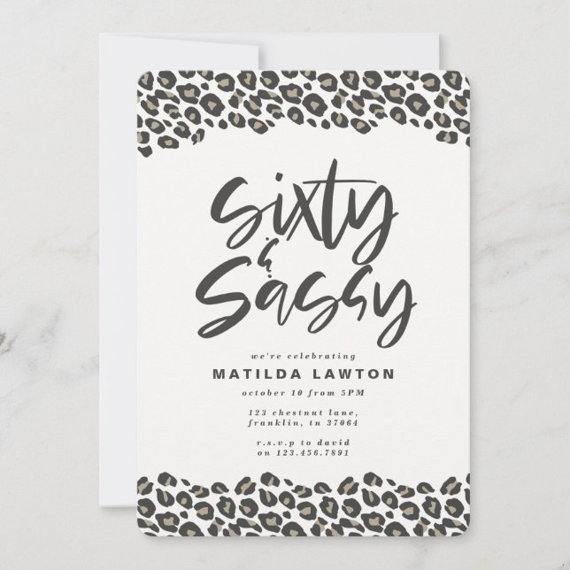 Anuncio Leopard print sesenta y una fiesta de cumpleaños 6 (Anverso)